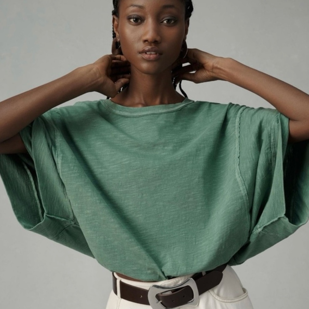 Pilcro Anthropologie Green Short Sleeve Top